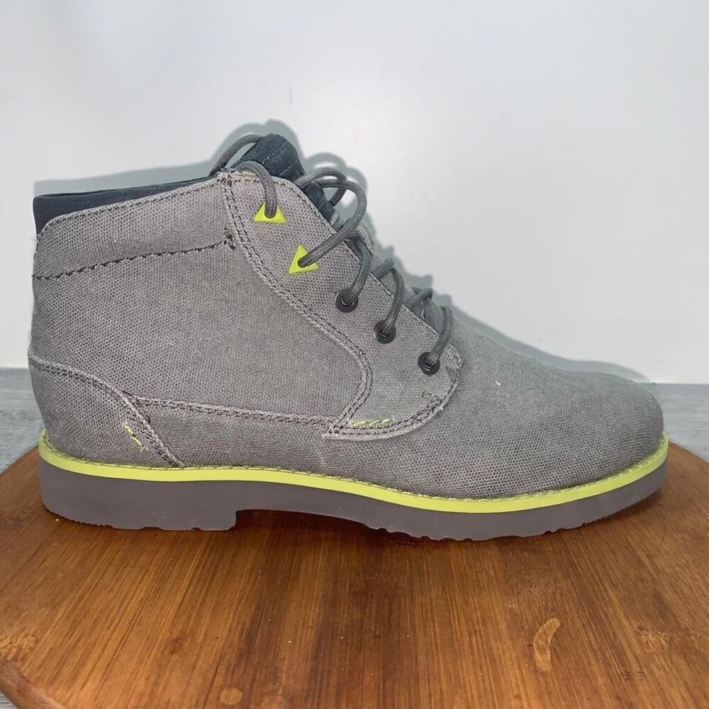 Teva Men's Size 8 Mason Waxed Canvas Gray Boots Outdoor Shoes 1008664